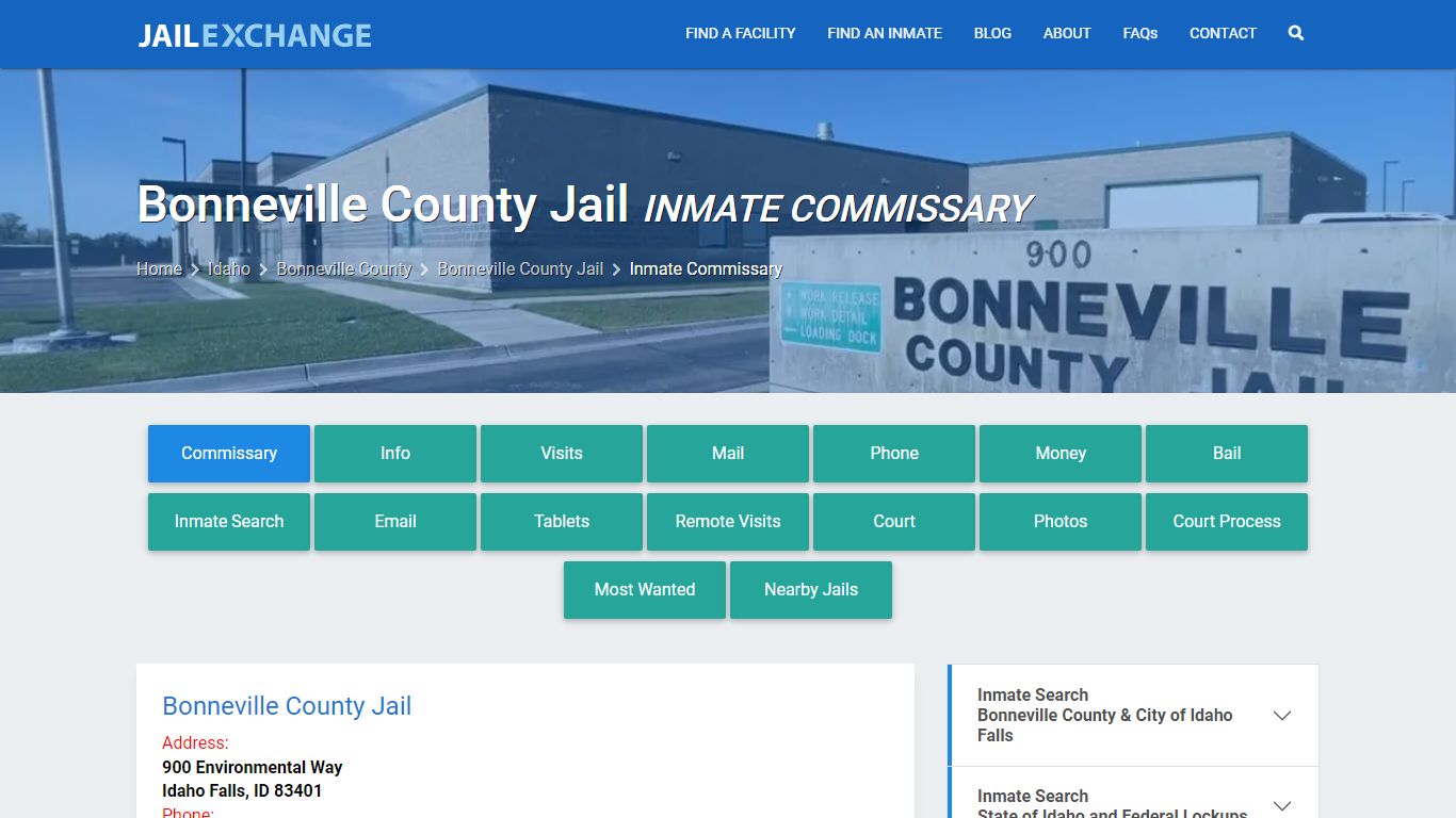 Inmate Commissary, Care Packs - Bonneville County Jail, ID