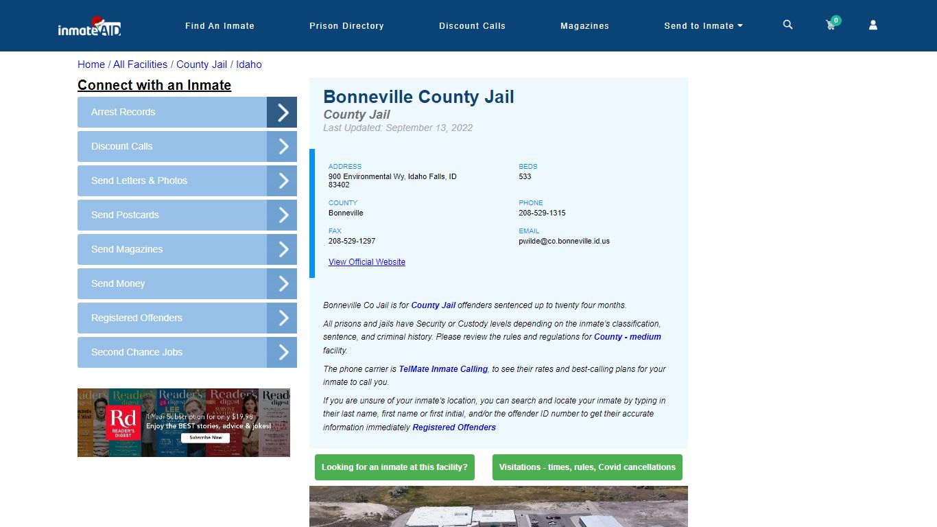 Bonneville County Jail - Inmate Locator - Idaho Falls, ID